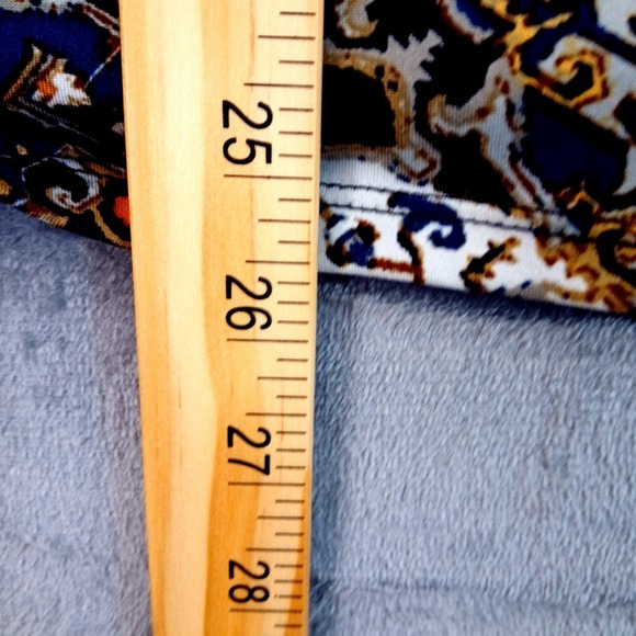 Notations Shirt Womens Medium Boho Floral Abstract Print Keyhole Blouse Top - Picture 5 of 7